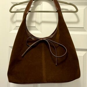 Brown Suede Hobo Bag